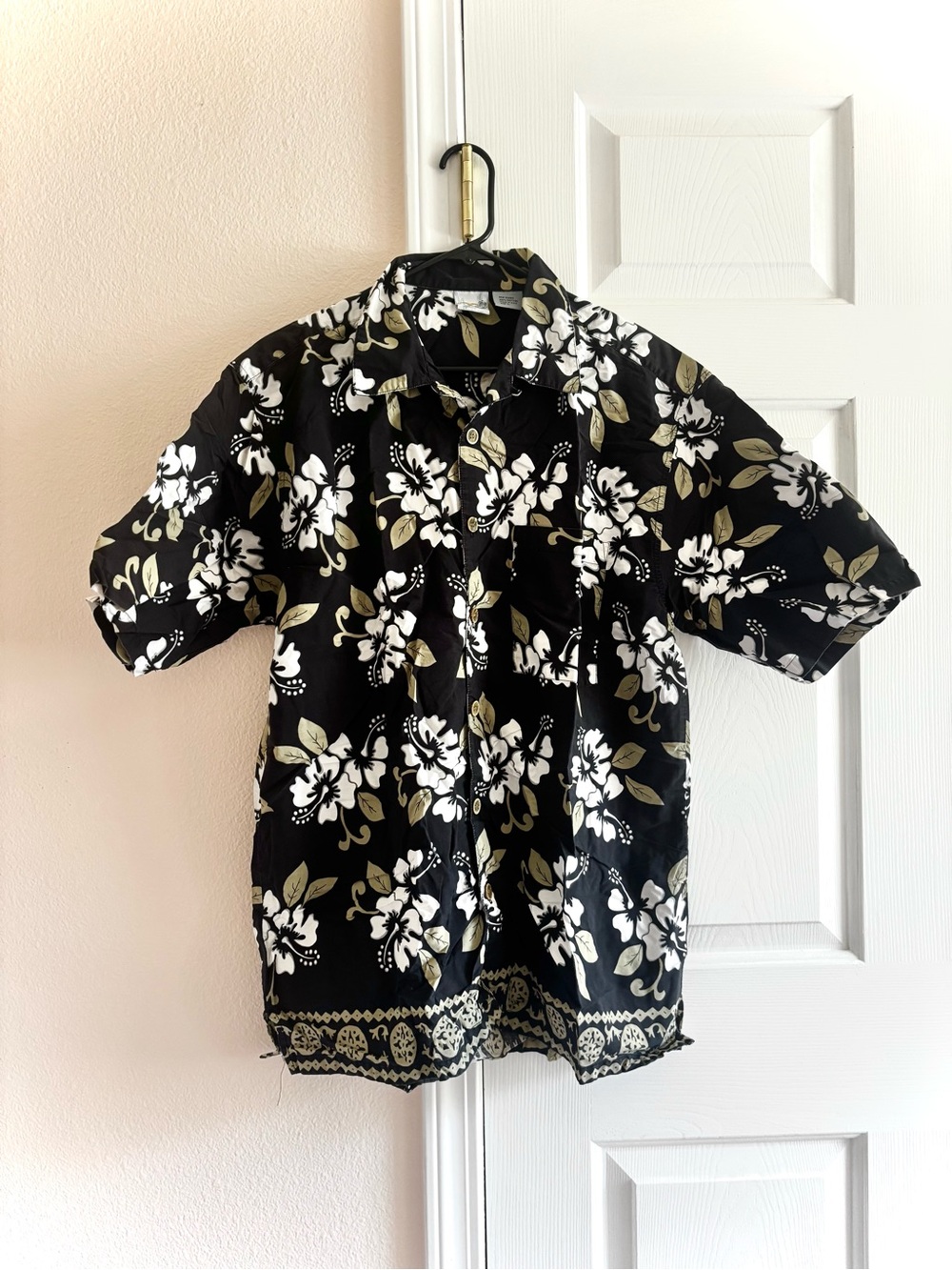 Vintage OP Sport Button Up Hawaiian Floral Hibiscus Beach Camp Shirt L